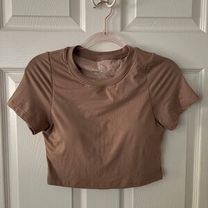 Klassy Network Tan Crop Top